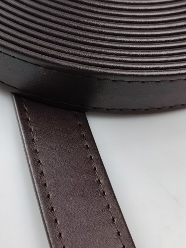 Eko kožený remienok na kabelku 25 mm / 150 cm tmavo hnedá