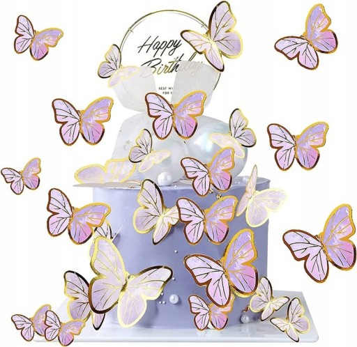Topper BUTTERFLIES piker FIALOVÁ 1-99 motýlikov ozdoba na narodeninovú tortu 10ks