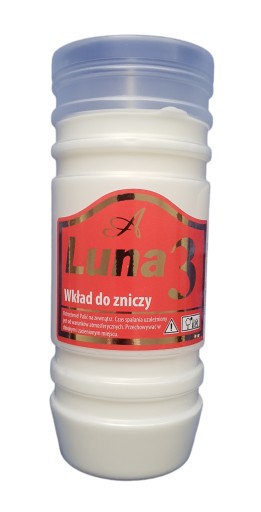 Vložka do sviečok LUNA, doba horenia: 3 dni, 3 kusy