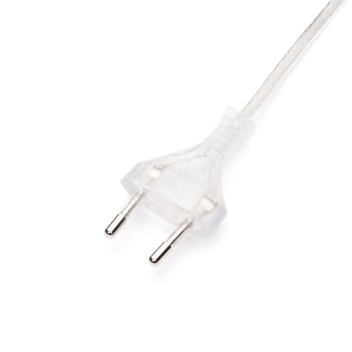 Káblový kábel s PVC zástrčkou, 3 m, priehľadný