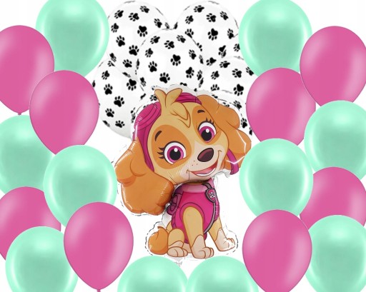 Mini fóliový balónik Skye Paw Patrol, na paličke, 35 cm