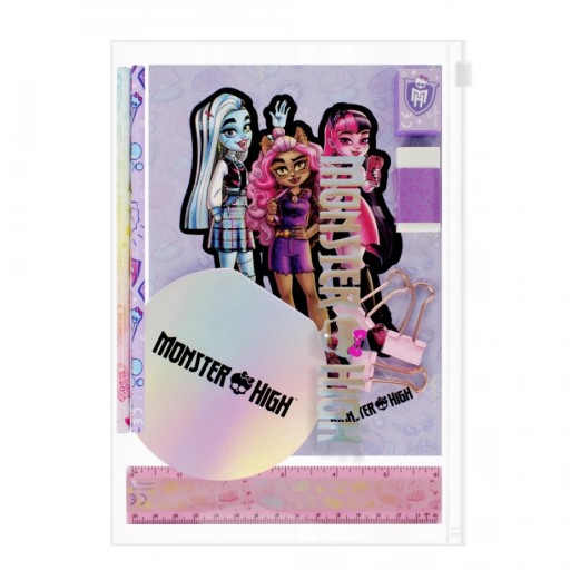 MONSTER HIGH SCHOOL DARČEKOVÝ SÚPRAVA PUZDRO NA 2 ZÁPISNÍKY PRAVIDLO CERUŽKY