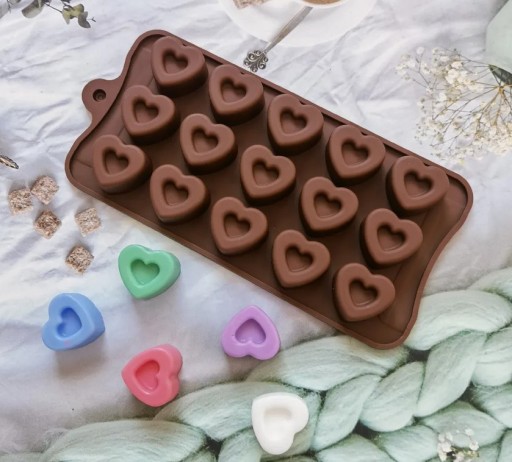 SILIKÓNOVÁ FORMA FORMA NA ČOKOLÁDU PRALINE ĽADOVÉ SRDCE SRDCE 15 KS