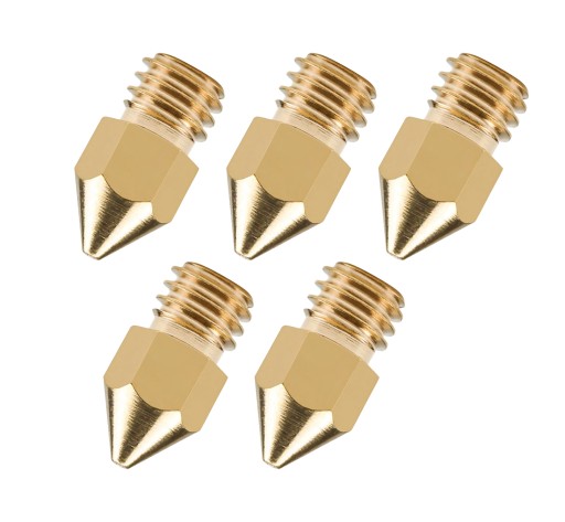 5 x mosadzná tryska MK8 0,4 mm M6 Creality Ender 3 Pro V2 Set