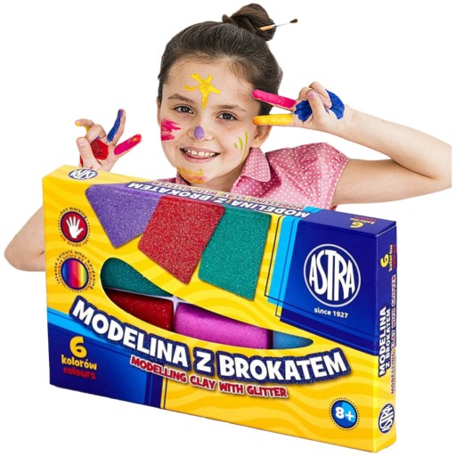 Modelovacia hmota s trblietkami ASTRA 6col. ŠKOLSKÉ UMENIE
