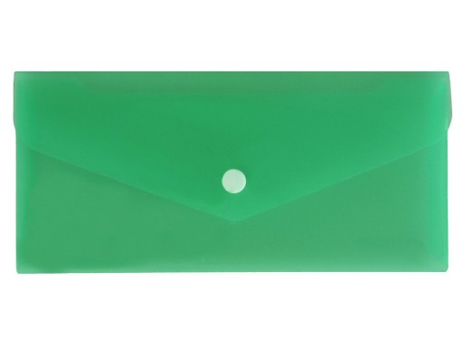 Skladacia obálka so zapínaním na patent DL 21x9,9cm PP zelená