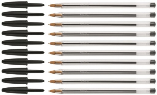 BALLPOINT ČIERNA 1mm BIC CRISTAL MEDIUM ORIGINAL x 10