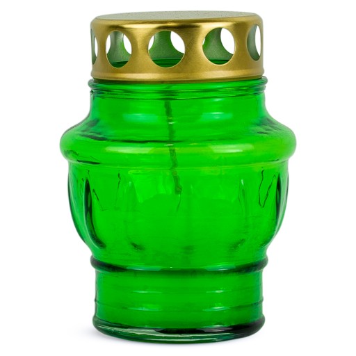 Sviečka liata sklenená 10 cm Zelená DP65