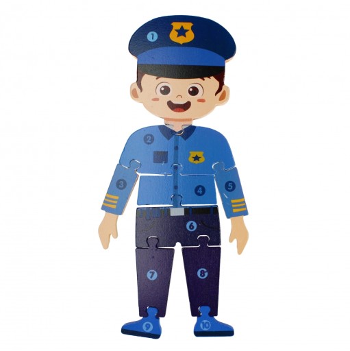 Drevené puzzle. Policajt. Mega Creative 526093
