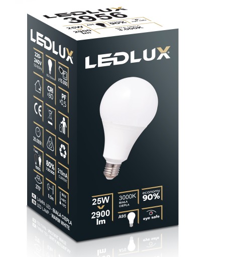 LED žiarovka E27 25W = 170W SMD 3000K teplá Premium LEDLUX nebliká