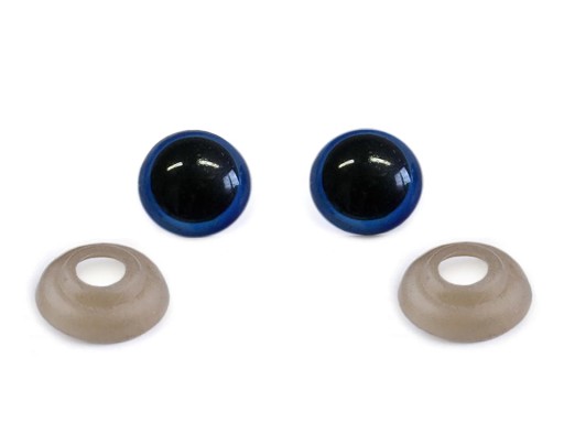 Oči pre maskotov 12mm modré a čierne 10 ks.