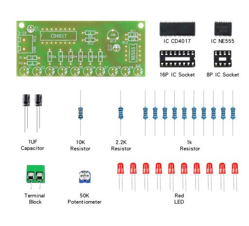 Modul plávajúceho svetla NE555 LED na učenie sa spájkovania vlastnými rukami