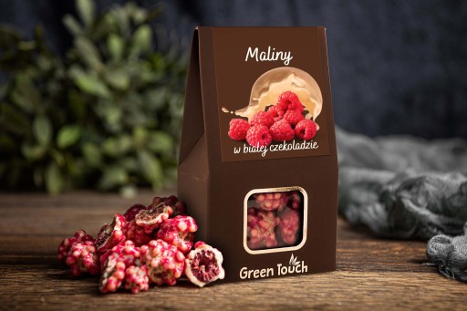 Mrazom sušená malina v bielej čokoláde 80g malina v čokoláde