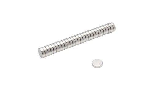 Neodymový cylindrický magnet MW 7x2 N38, sada 10 kusov