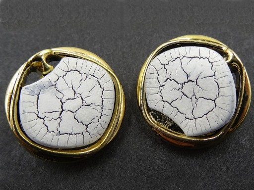 15mm Ozdobné gombíky 12 kusov ZLATÁ/BIELA PRAHAK K541 15006