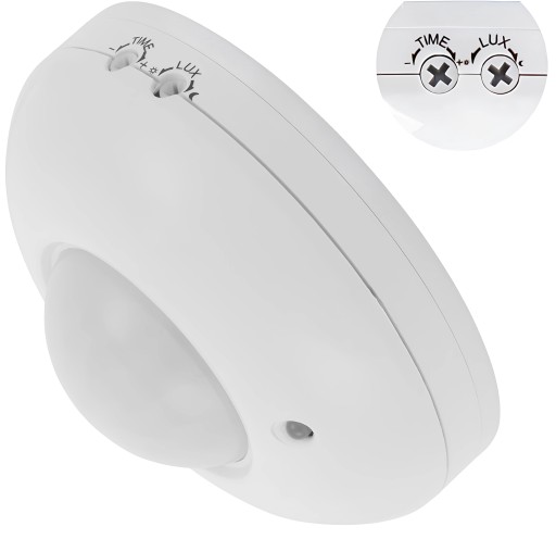 KANLUX PIR LED snímač pohybu stropný ZONA 1200W 360° povrchová montáž biela