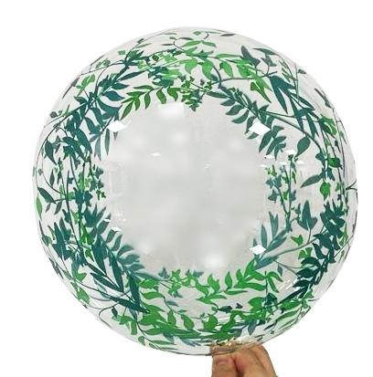 Priehľadný balón s potlačou buxusu, 45 cm