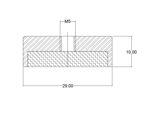 Magnetický držiak 29x10 vnútorný závit M5 1 ks