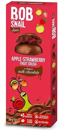 BOB SNAIL Jablkovo-jahodový snack s mliečnymi výrobkami
