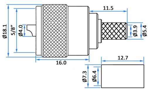 Konektor UHF/UC1 50Ohm nalisovaný na kábli H-155