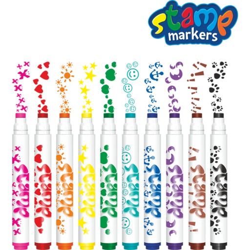 Colorino fixy, pečiatky, pečiatky, 10 farieb