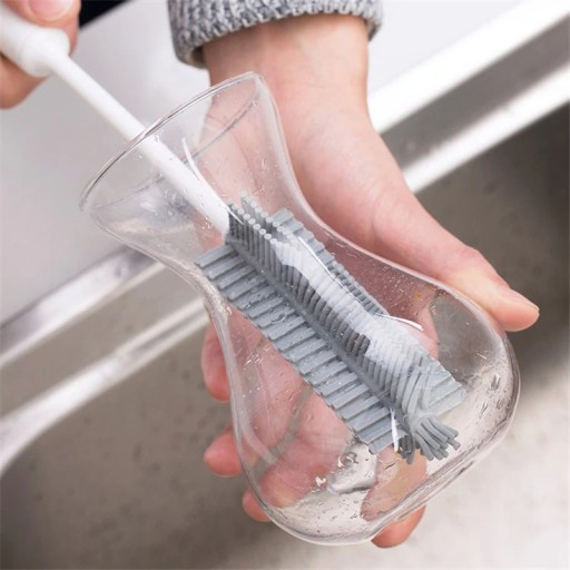 KUCHYŇSKÁ KEFA na DRHNUTIE a UMÝVANIE RIADU, BIELY nylon TESCOMA