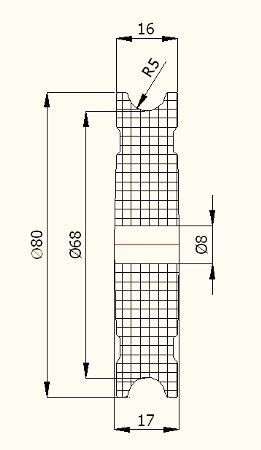 VALCE VALCE 80 mm LANOVÝ KÁBEL 10 mm otvor 8 mm BLOK