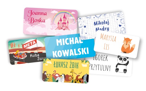 Nálepky s menovkami, personalizovaná potlač, 27 ks