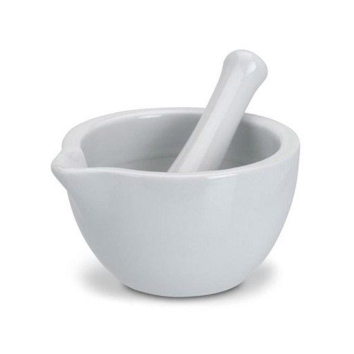 Biely porcelánový mažiar s paličkou