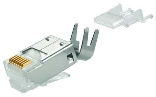 Telegartner RJ45 zástrčka 6a 7, zelený gumený kryt