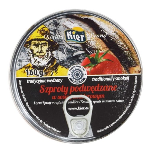 Poľské údené šproty v šprotovej paradajkovej omáčke 0,16 kg 160g KIER