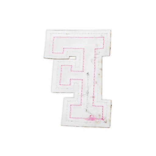 PATCH ružové veľké LETTER F trblietavé nápisové písmo