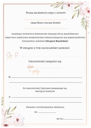 SVADOBNÉ POZVÁNKA Babie Lato Rose Gold