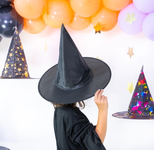 BLACK halloween WITCH klobúk