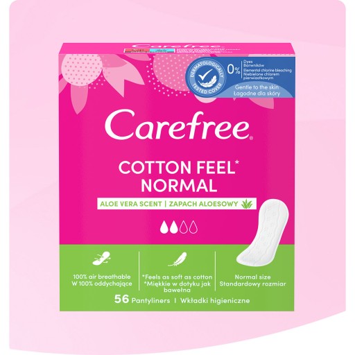 Carefree Cotton Aloe hygienické vložky 56 ks.