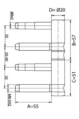Nastaviteľný dvojdielny skrutkovací pánt, priemer 20mm