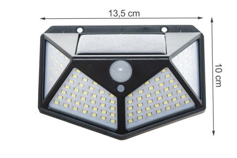 SLNEČNÁ LAMPA S SNÍMAČOM POHYBU A SÚMRAK 100LED