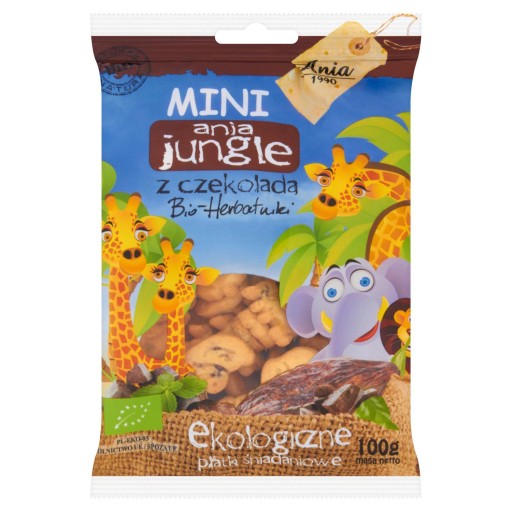 MINI JUNGLE BIO ČOKOLÁDOVÉ COOKIES 100 g - BIO ANIA