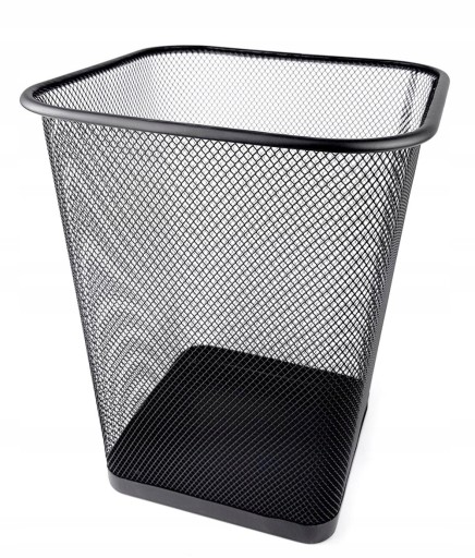 KOVOVÝ ODPADOVÝ KOŠ ŠTVRTÝ, 10L, ČIERNA