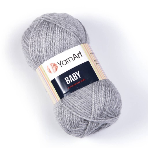 YarnArt Baby 195 PRIADZA ŠEDÁ 50g/150m AKRYL NA HÁČKOVANIE