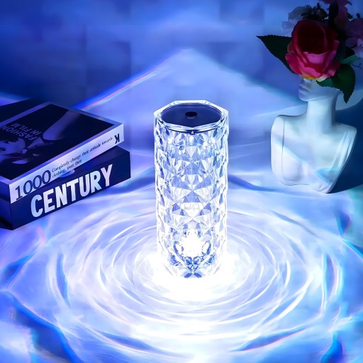 LED USB nočná krištáľová stolná lampa DIAMOND RGB touch + REMOTE
