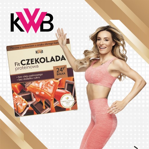 FIT Proteínová čokoláda 80g KWB mlieko s príchuťou slaného karamelu