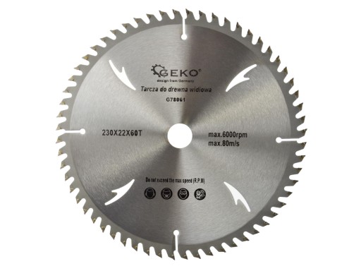 Kotúč na drevo 230x22x60T (otvory) GEKO G78061