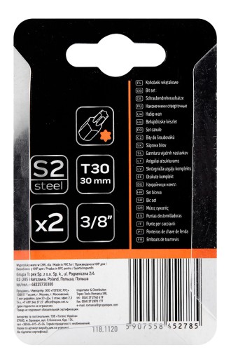 TORX bit T30 x 30 mm, S2 x 2 ks, NEO 10-920