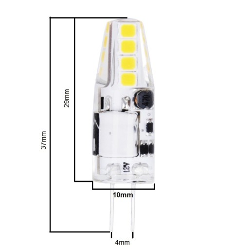 G4 Silikónová LED žiarovka 2W 12V AC/DC 4500K 170lm