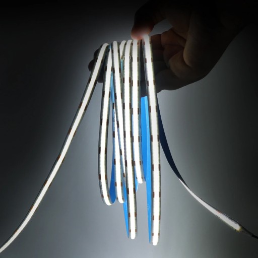 Neónový COB LED pásik 12V 1m 320 diód 6000K STUDENÁ BIELA HOMOGENICKÁ 8MM