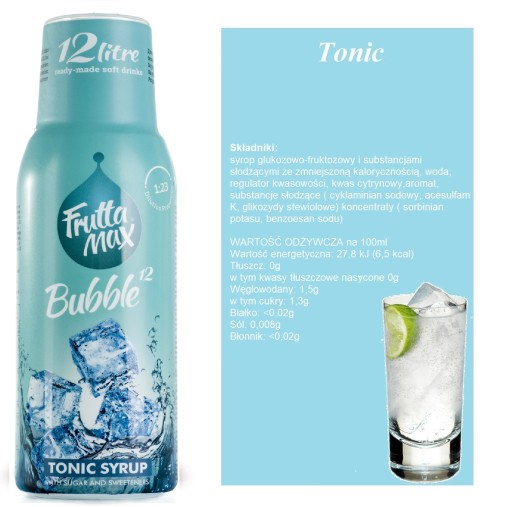 Koncentrát na sirup Sodastream FruttaMax Tonic 500 ml na 12 litrov