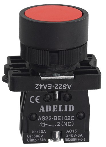 ČERVENÉ OVLÁDACIE TLAČIDLO STOP XB2 EA42 FI22