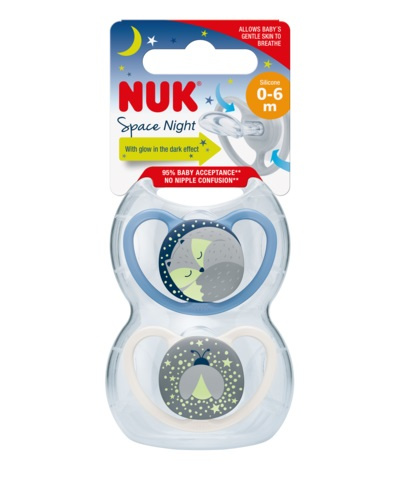 NUK SILIKÓNOVÝ cumlík 0-6m SPACE NIGHT BLUE
