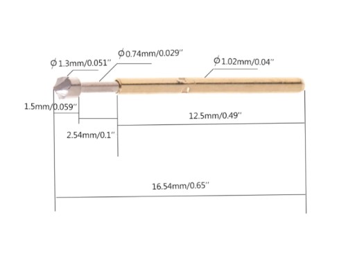 POGO PIN P75-LM2 testovacia ihla 1,02mm bez spájkovania
